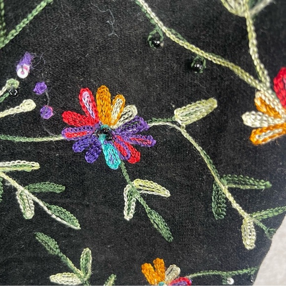 Boston Proper Beaded Embroidered Boho Mini Skirt In Black Women’s Size 4 - Picture 3 of 6